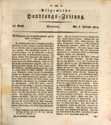 Allgemeine Handlungs-Zeitung Sonntag 6. Februar 1814
