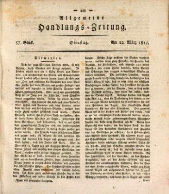 Allgemeine Handlungs-Zeitung Dienstag 22. März 1814