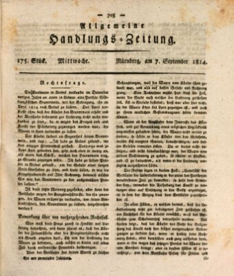 Allgemeine Handlungs-Zeitung Mittwoch 7. September 1814