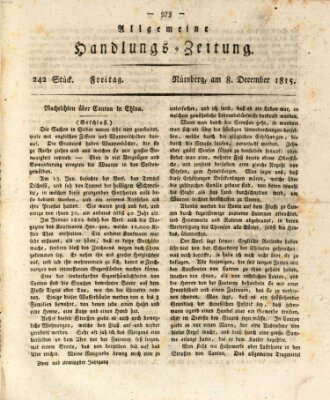 Allgemeine Handlungs-Zeitung Freitag 8. Dezember 1815