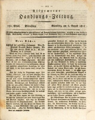 Allgemeine Handlungs-Zeitung Dienstag 6. August 1816