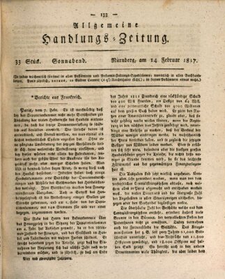 Allgemeine Handlungs-Zeitung Freitag 14. Februar 1817