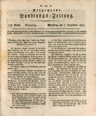 Allgemeine Handlungs-Zeitung Sonntag 7. September 1817