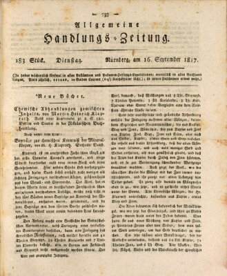 Allgemeine Handlungs-Zeitung Dienstag 16. September 1817