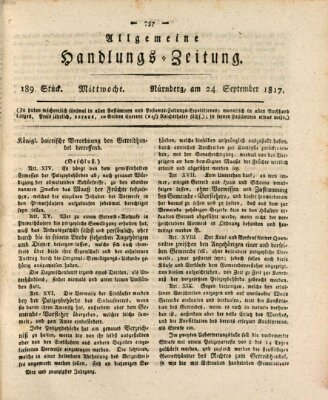 Allgemeine Handlungs-Zeitung Mittwoch 24. September 1817