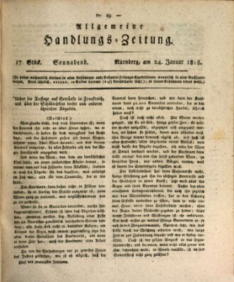 Allgemeine Handlungs-Zeitung Samstag 24. Januar 1818