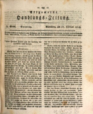 Allgemeine Handlungs-Zeitung Sonntag 15. Februar 1818