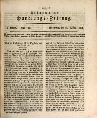 Allgemeine Handlungs-Zeitung Freitag 20. März 1818
