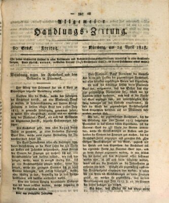 Allgemeine Handlungs-Zeitung Freitag 24. April 1818