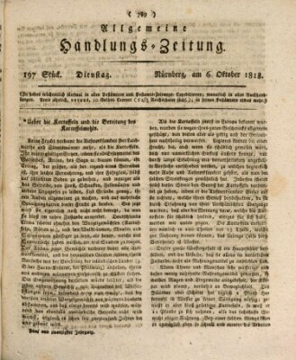 Allgemeine Handlungs-Zeitung Dienstag 6. Oktober 1818