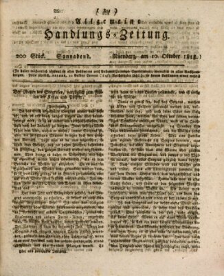 Allgemeine Handlungs-Zeitung Samstag 10. Oktober 1818