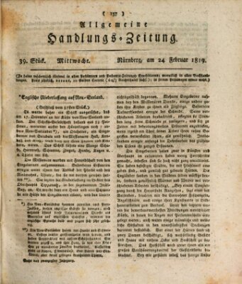 Allgemeine Handlungs-Zeitung Mittwoch 24. Februar 1819