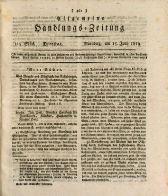 Allgemeine Handlungs-Zeitung Dienstag 15. Juni 1819