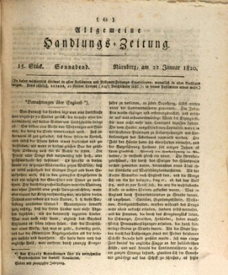 Allgemeine Handlungs-Zeitung Samstag 22. Januar 1820