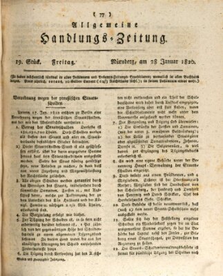 Allgemeine Handlungs-Zeitung Freitag 28. Januar 1820