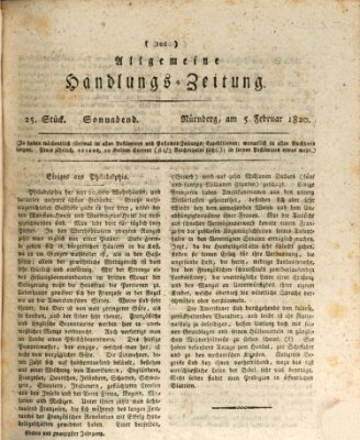Allgemeine Handlungs-Zeitung Samstag 5. Februar 1820