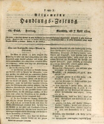Allgemeine Handlungs-Zeitung Freitag 7. April 1820
