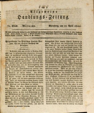 Allgemeine Handlungs-Zeitung Mittwoch 12. April 1820