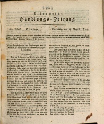 Allgemeine Handlungs-Zeitung Dienstag 15. August 1820