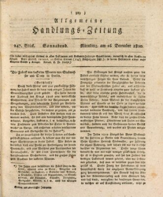 Allgemeine Handlungs-Zeitung Samstag 16. Dezember 1820