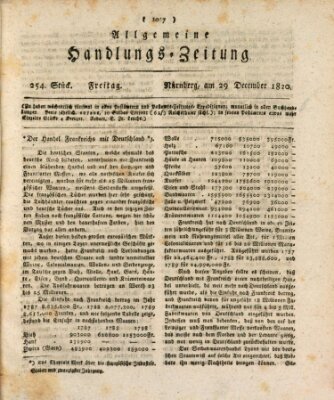 Allgemeine Handlungs-Zeitung Freitag 29. Dezember 1820