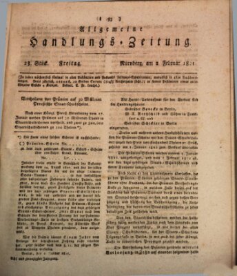 Allgemeine Handlungs-Zeitung Freitag 2. Februar 1821