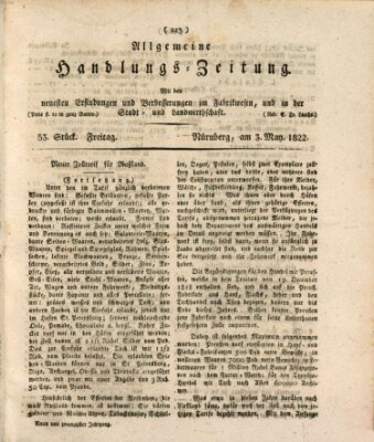 Allgemeine Handlungs-Zeitung Freitag 3. Mai 1822