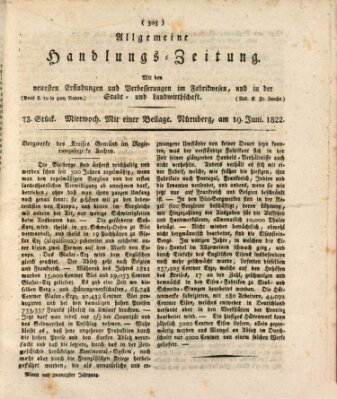 Allgemeine Handlungs-Zeitung Mittwoch 19. Juni 1822