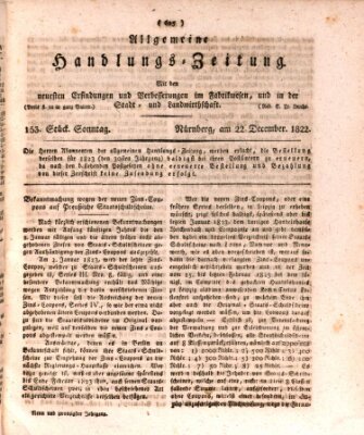 Allgemeine Handlungs-Zeitung Sonntag 22. Dezember 1822