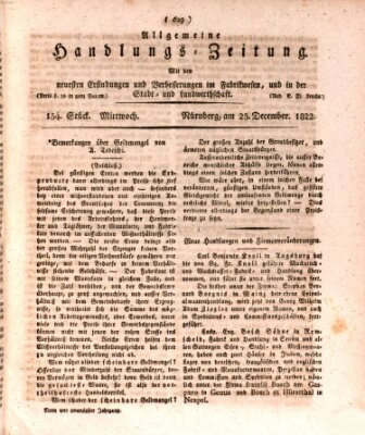 Allgemeine Handlungs-Zeitung Mittwoch 25. Dezember 1822