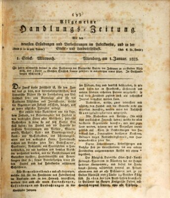 Allgemeine Handlungs-Zeitung Mittwoch 1. Januar 1823