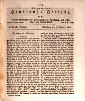Allgemeine Handlungs-Zeitung Freitag 10. Januar 1823