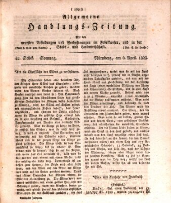 Allgemeine Handlungs-Zeitung Sonntag 6. April 1823