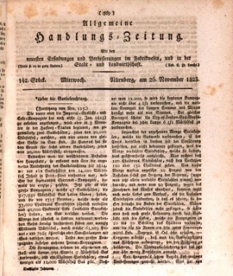Allgemeine Handlungs-Zeitung Mittwoch 26. November 1823