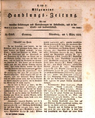 Allgemeine Handlungs-Zeitung Sonntag 7. März 1824