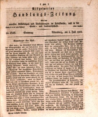 Allgemeine Handlungs-Zeitung Sonntag 4. Juli 1824