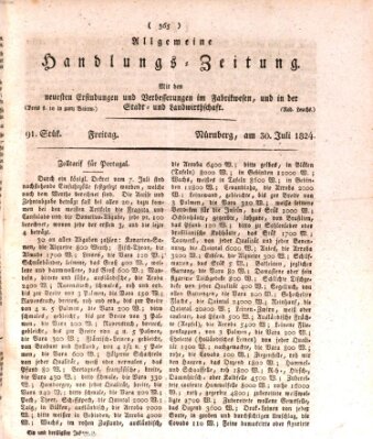 Allgemeine Handlungs-Zeitung Freitag 30. Juli 1824