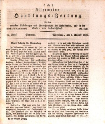 Allgemeine Handlungs-Zeitung Sonntag 1. August 1824