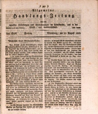 Allgemeine Handlungs-Zeitung Freitag 20. August 1824