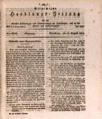 Allgemeine Handlungs-Zeitung Sonntag 22. August 1824