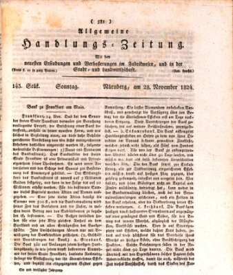 Allgemeine Handlungs-Zeitung Sonntag 28. November 1824
