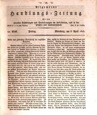 Allgemeine Handlungs-Zeitung Freitag 8. April 1825