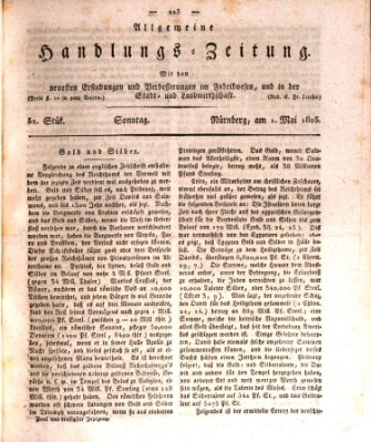 Allgemeine Handlungs-Zeitung Sonntag 1. Mai 1825