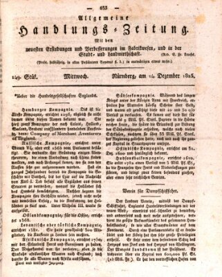 Allgemeine Handlungs-Zeitung Mittwoch 14. Dezember 1825