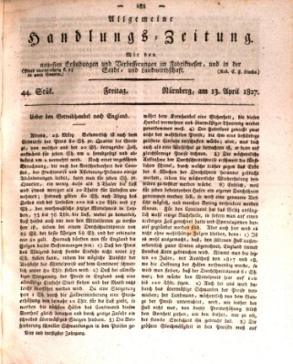 Allgemeine Handlungs-Zeitung Freitag 13. April 1827