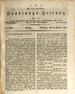 Allgemeine Handlungs-Zeitung Freitag 23. Januar 1829