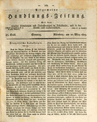 Allgemeine Handlungs-Zeitung Sonntag 22. März 1829
