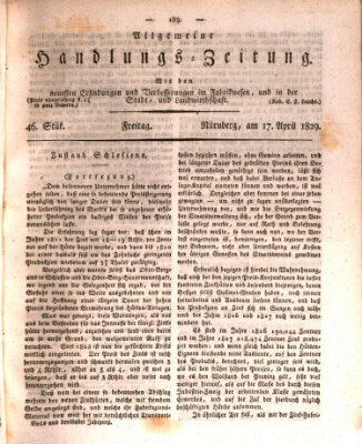 Allgemeine Handlungs-Zeitung Freitag 17. April 1829