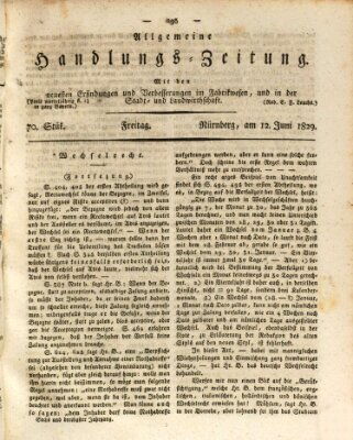 Allgemeine Handlungs-Zeitung Freitag 12. Juni 1829