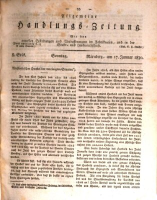 Allgemeine Handlungs-Zeitung Sonntag 17. Januar 1830